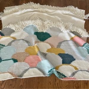 Anthropologie Throw Blanket "Hello Hydrangea" 50 x 60